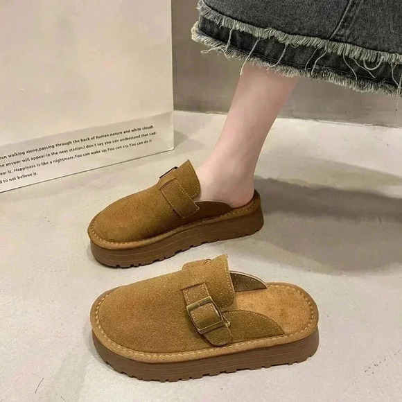 Camel Casual Women's Thick Sole Suede Leather Shoes - Picture 4 of 6